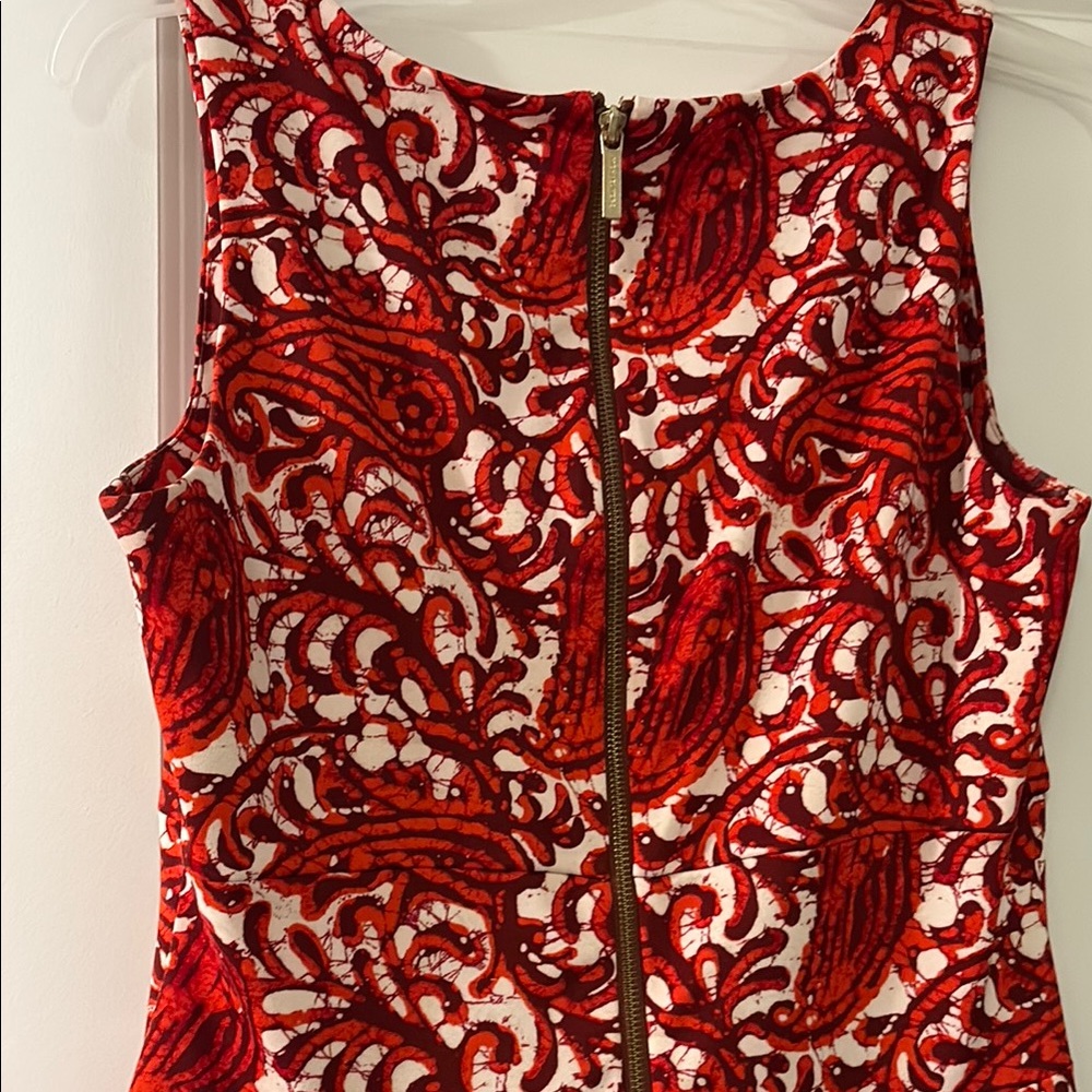 Michael Kors Red and White Paisley Mini Dress - Picture 4 of 5